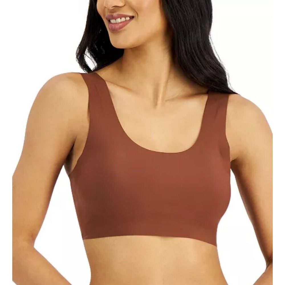 Alfani Bralette Women M Brown Laser Cut Seamless Down To Earth Wireless Comfy